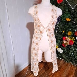 Vintage Crochet Vest 1993 boho hippie